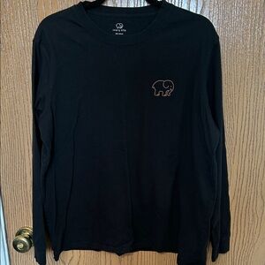 Ivory Ella Black Long Sleeve Tee with Elephant Logo